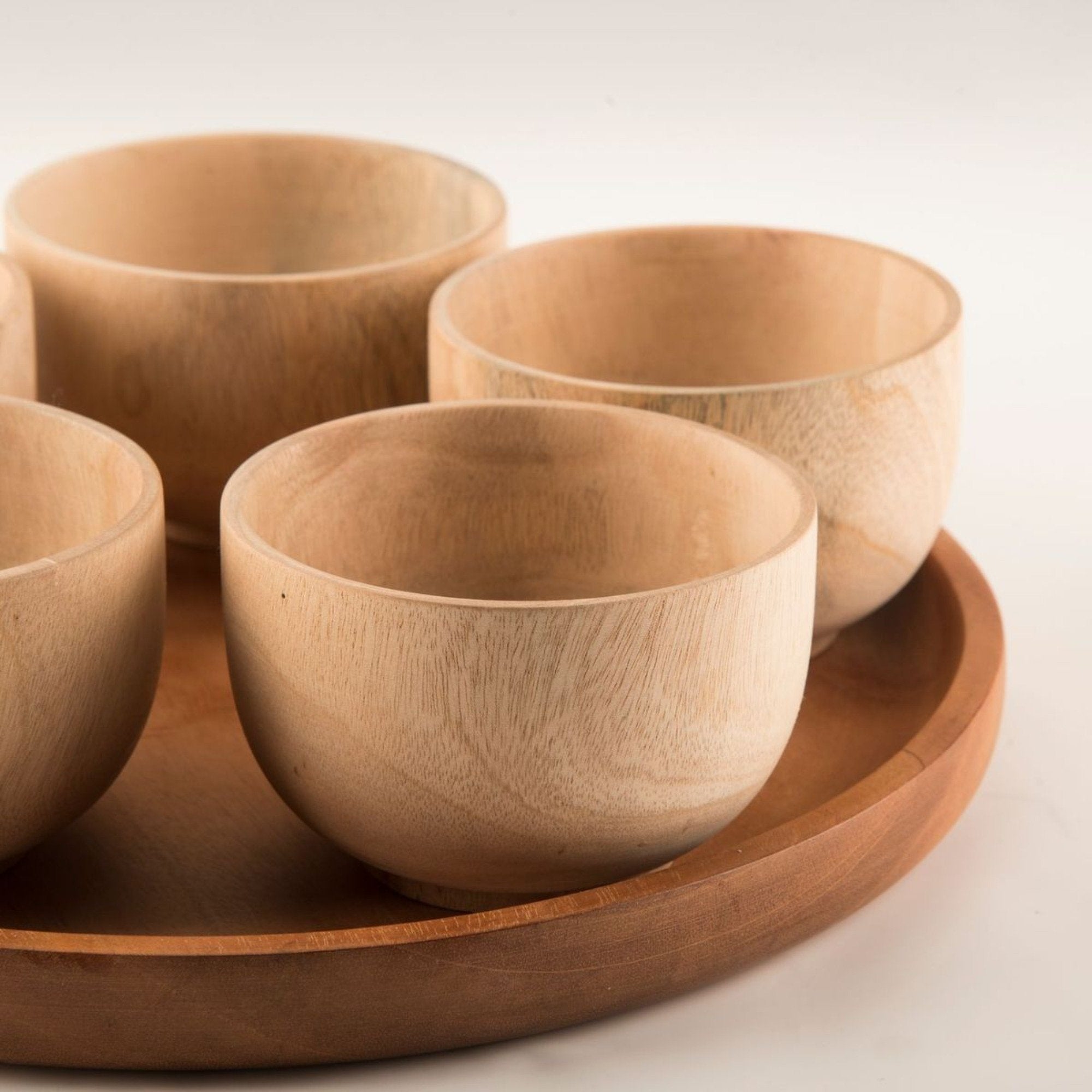 Wooden Bowls (5 piece pack) & Platter